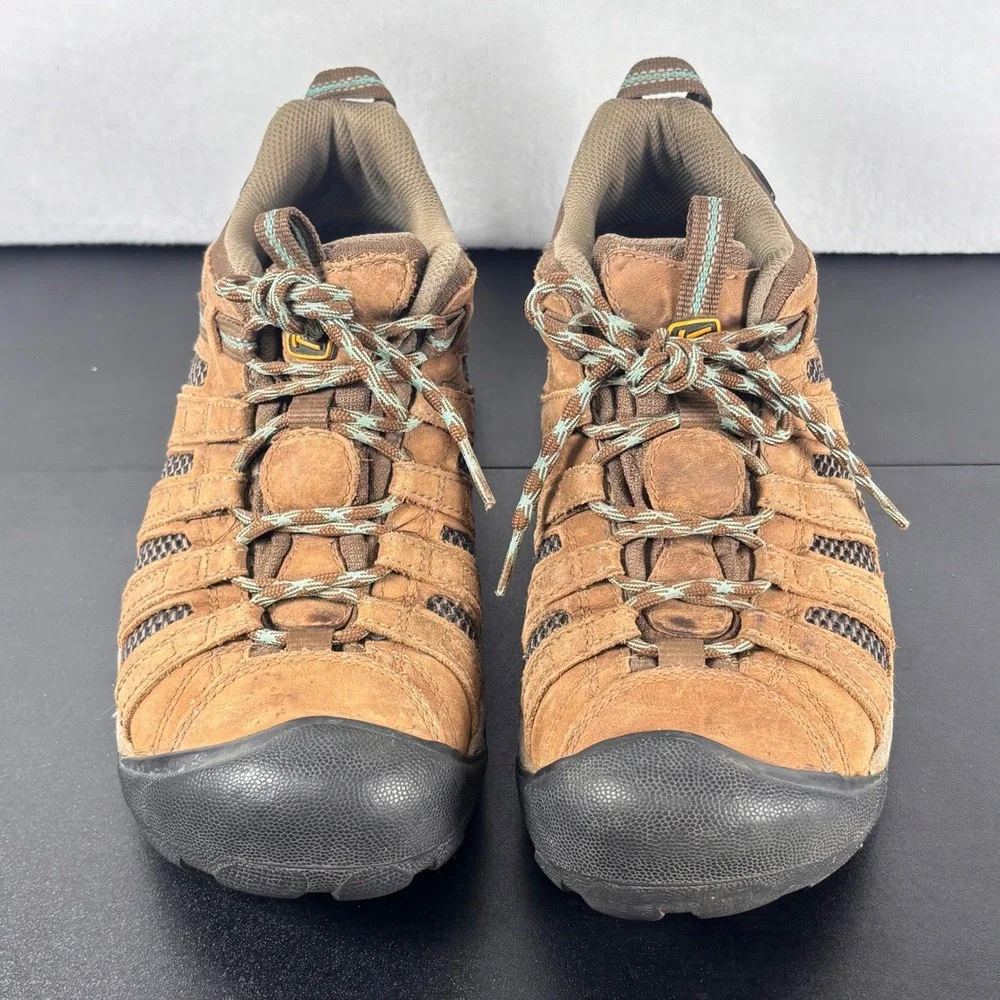 Keen Voyageur Hiking Shoes Brown Leather Mesh Trail Gorpcore Outdoor Mens 10.5